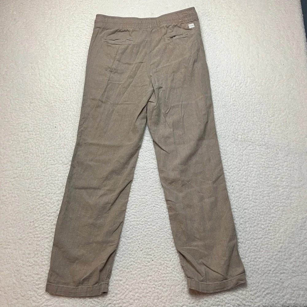 Aeropostale Pants Mens XS Brown Linen Blend Drawstring Waist Straight Leg Casual